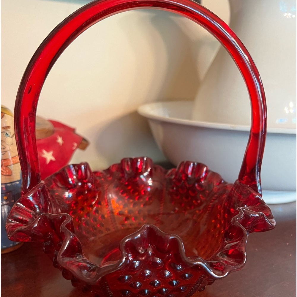 Red Fenton basket